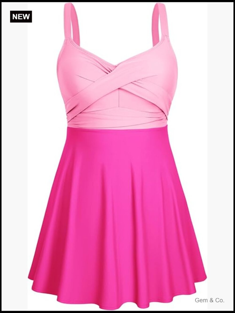 Plus Size Tummy Control V Neck Tankini Swimsuit with Boyshorts